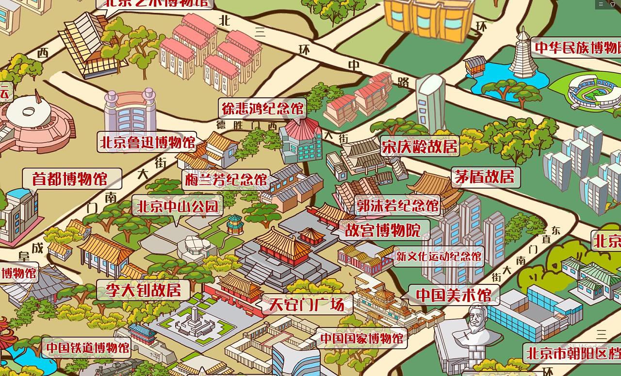 桦川手绘地图景区的文化印记